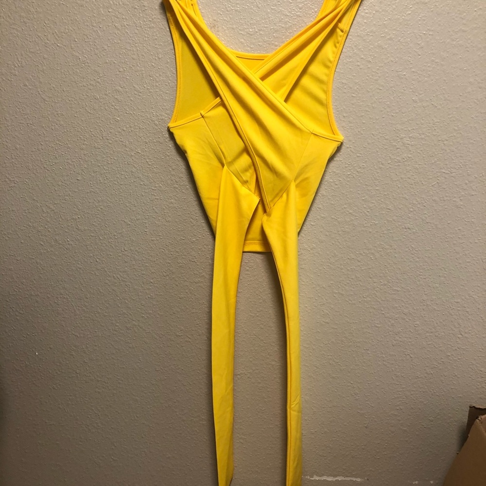 SHEIN yellow crop top